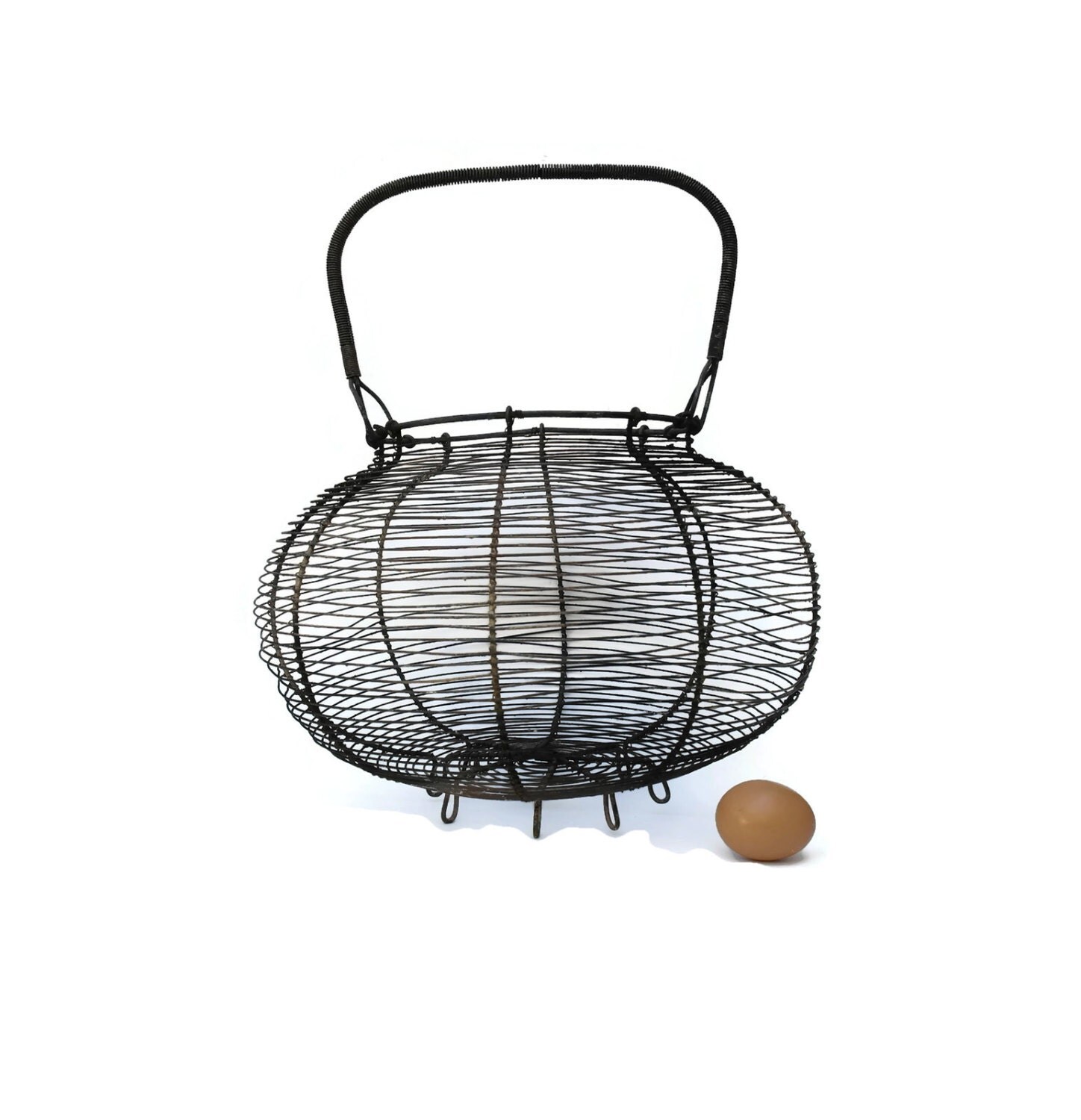 Giant Wire Egg Basket. Rustic Metal Egg Basket. by LeBonheurDuJour