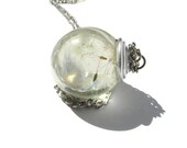 Wish Necklace Real Dandelion Necklace Flower Resin Jewelry Crystal Ball Resin Pendant Make a Wish Dandelion Necklace