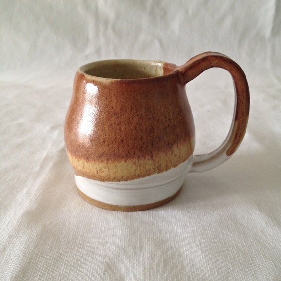 rustic hand thrown ceramic coffee mug cup by