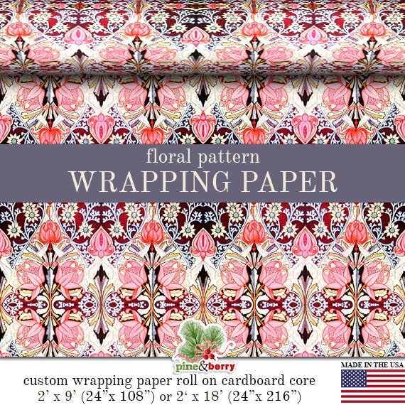 Vintage Floral Wrapping Paper Vintage Floral Pattern Gift