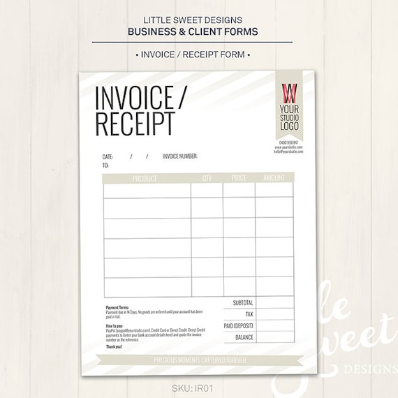 Photography Studio / Invoice Receipt Form by 