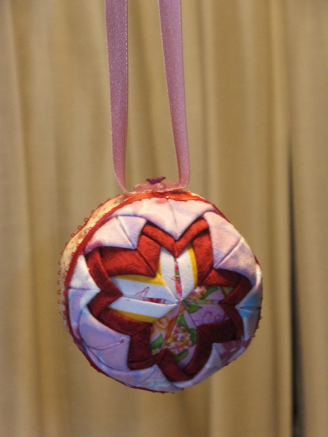 Red Star Quilted Ornament