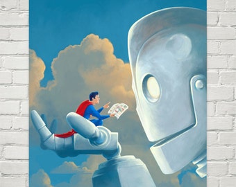 Iron Giant Print Storytime Superman painting reproduction