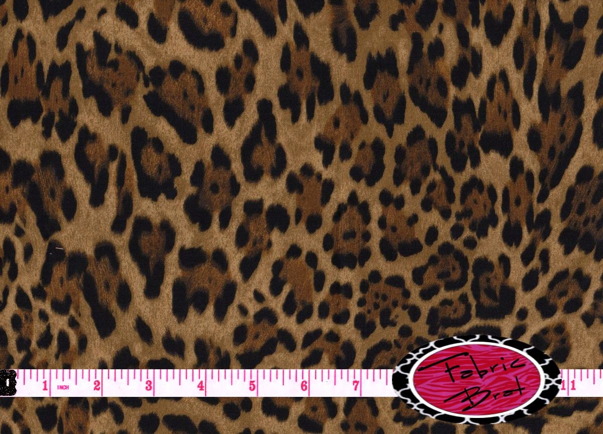 JAGUAR PRINT Fabric by the Yard, Fat Quarter Animal Skin Fabric Brown ...