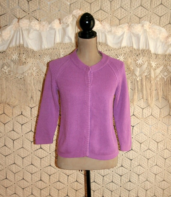  Purple  Cardigan  Purple  Sweater 3 4 Sleeve Cotton Sweater Lilac 