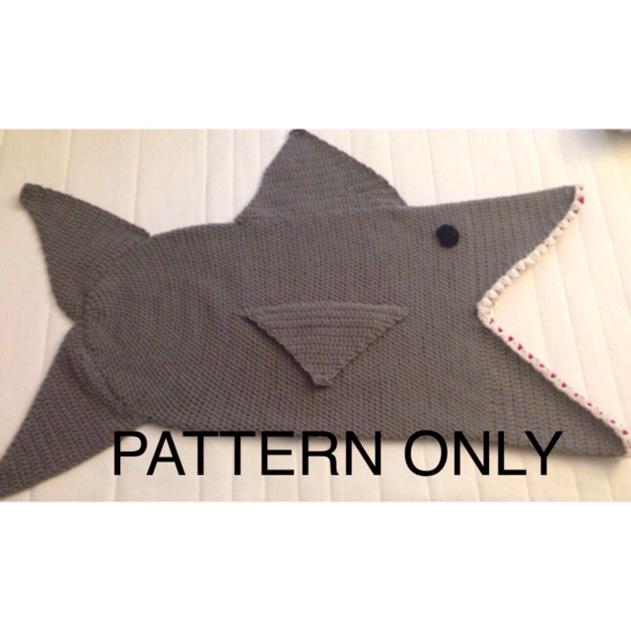 Shark Attack Kid's Blanket PDF Crochet Pattern English