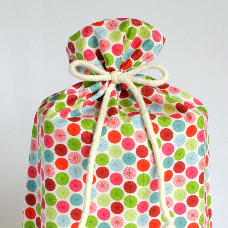 Large Cloth Gift Bags Christmas Wrapping in by DappleDesignShop