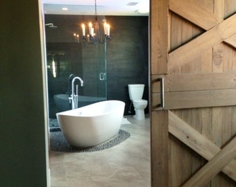 Wooden Barn Door. Unique Handmade Interior Rustic Doors