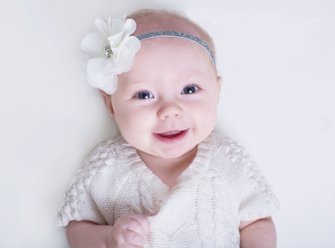 Baby Headband Silver Sparkle Headband by SweetieBabyBoutique