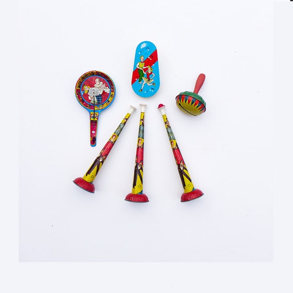 Vintage Noisemakers Party Horns Birthday Favors by CafeChaCha