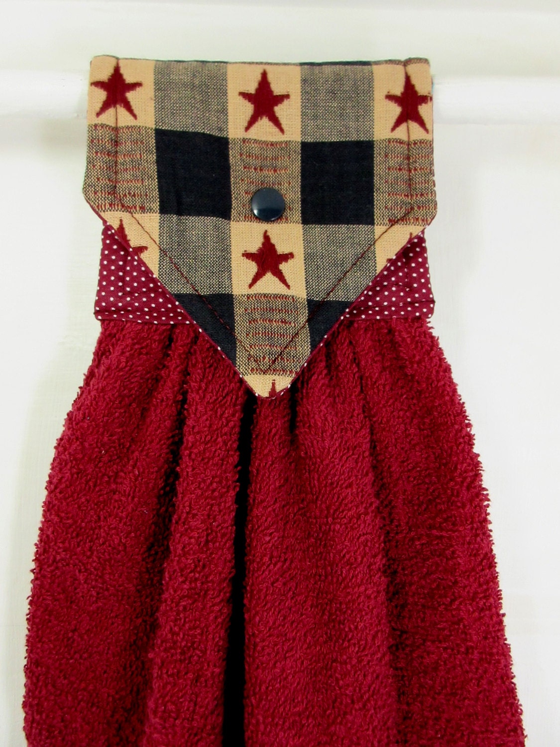 Hanging Hand Towel Primitive Americana Hanging Towel Country