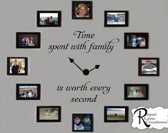 Time Spent with Family Decal #2 - Time Spent with Family Clock Decal #2- Family Clock Decal- Time Spent with Family Wall Decal