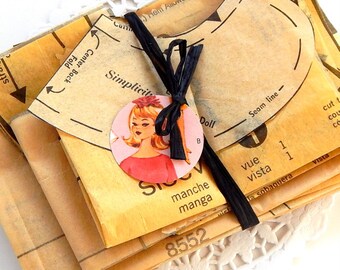 Vintage Sewing Pattern. Tissue Paper Pattern. Pattern Paper. Paper Pack. Sewing Ephemera. Junk Journal Paper. Decoupage Paper. Ephemera Pack
