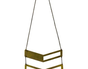 Hayes Necklace - hand sawed geometric necklace
