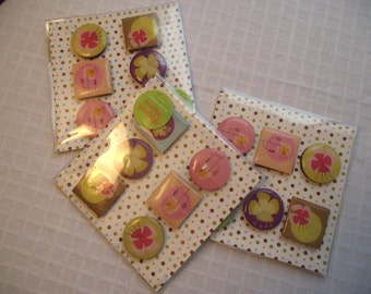MAGNET 6 Pc,Magnets for Craft Projects,Flower Magnets,Craft SUPPLY,Scrapbooking Supply,Domed Magnets,Magnets for Memo Board,Fridge Magnets