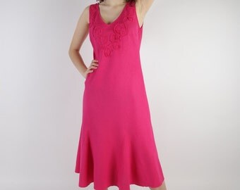 Pink Embroidered 3pc Linen Dress with Net Dupatta – Linen Aura by Miski LAM2
