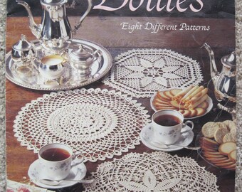 Crochet Pattern Book - Elegant Crocheted Doilies - Leisure Arts #972 - Vintage 1989
