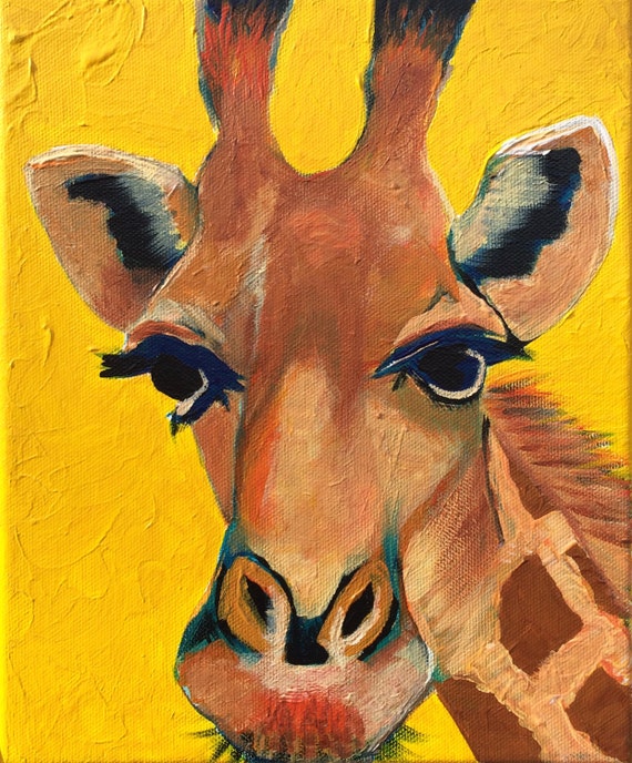 Giraffe Print - Giraffe Art - Colorful Nursery Art - Animal Art Print ...