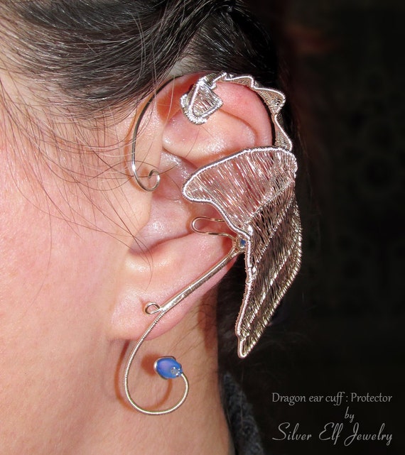 Dragon ear cuff Dragon Protector wire dragon Fantasy lover