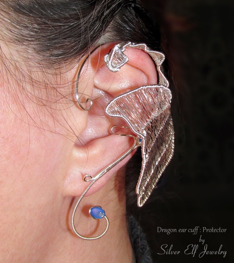 Dragon ear cuff Dragon Protector wire dragon Fantasy lover