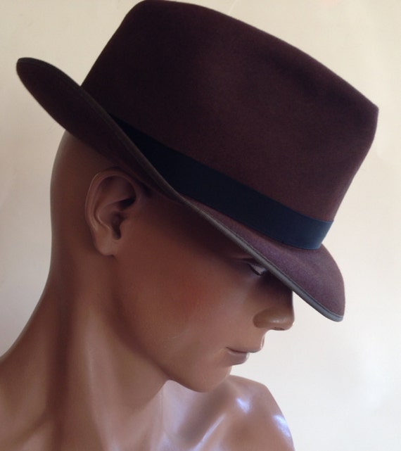 Vintage 1940'S 50'S Men's Brown Fedora by by GabrielasVintage