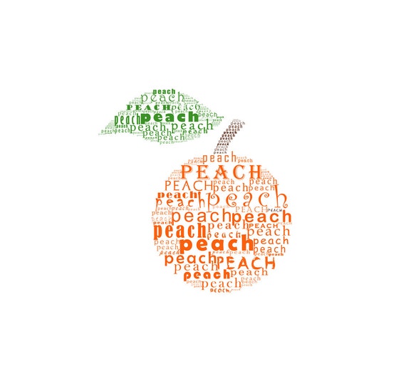 Peach Typographic print Kitchen decor Kitchen art Kitchen wall art