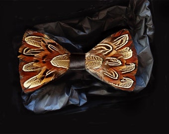 Oxford Feather Bow Tie - Men's Pheasant Feather Bow Tie