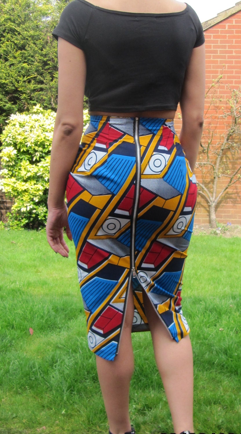 African print high waisted long pencil skirt with by MakaymaChic