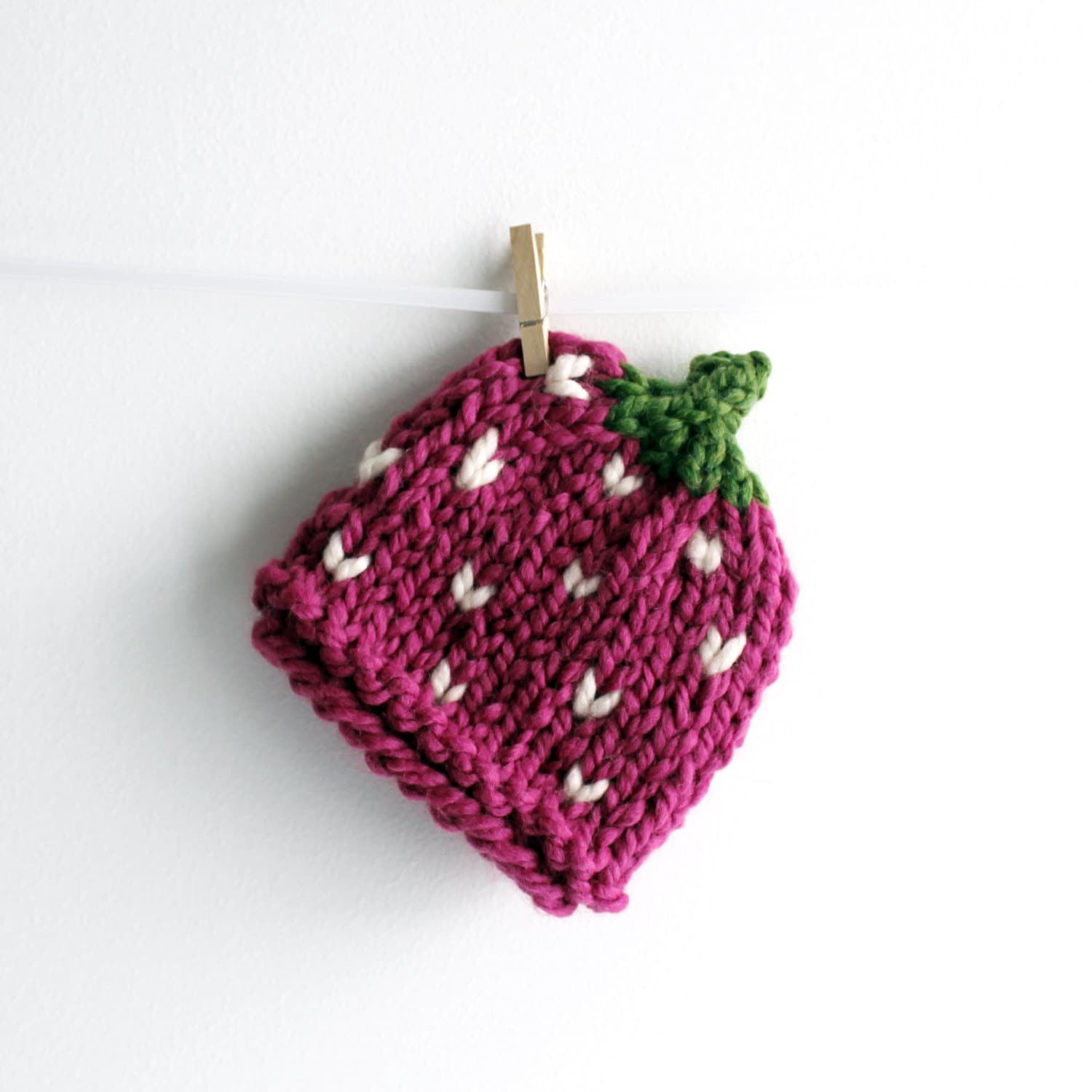 Strawberry Hat Baby Fruit Hats Knit Baby Costume by PeonyBlossoms