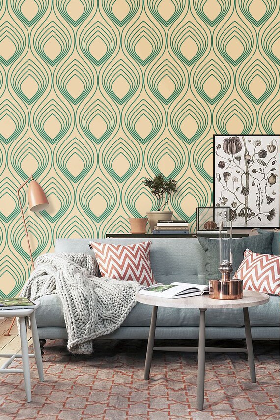 Self adhesive vinyl wallpaper wall decal Ogee wall pattern
