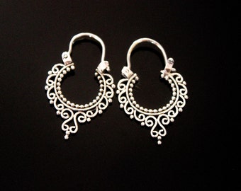 silver hoop earrings – Etsy