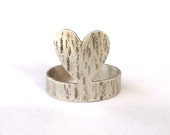 Heart ring-Adjustable hand hammered cuff ring-Handmade silver ring-Metalwork-Oxidized metal-Open band ring-Handmade jewels-Greek jewelry