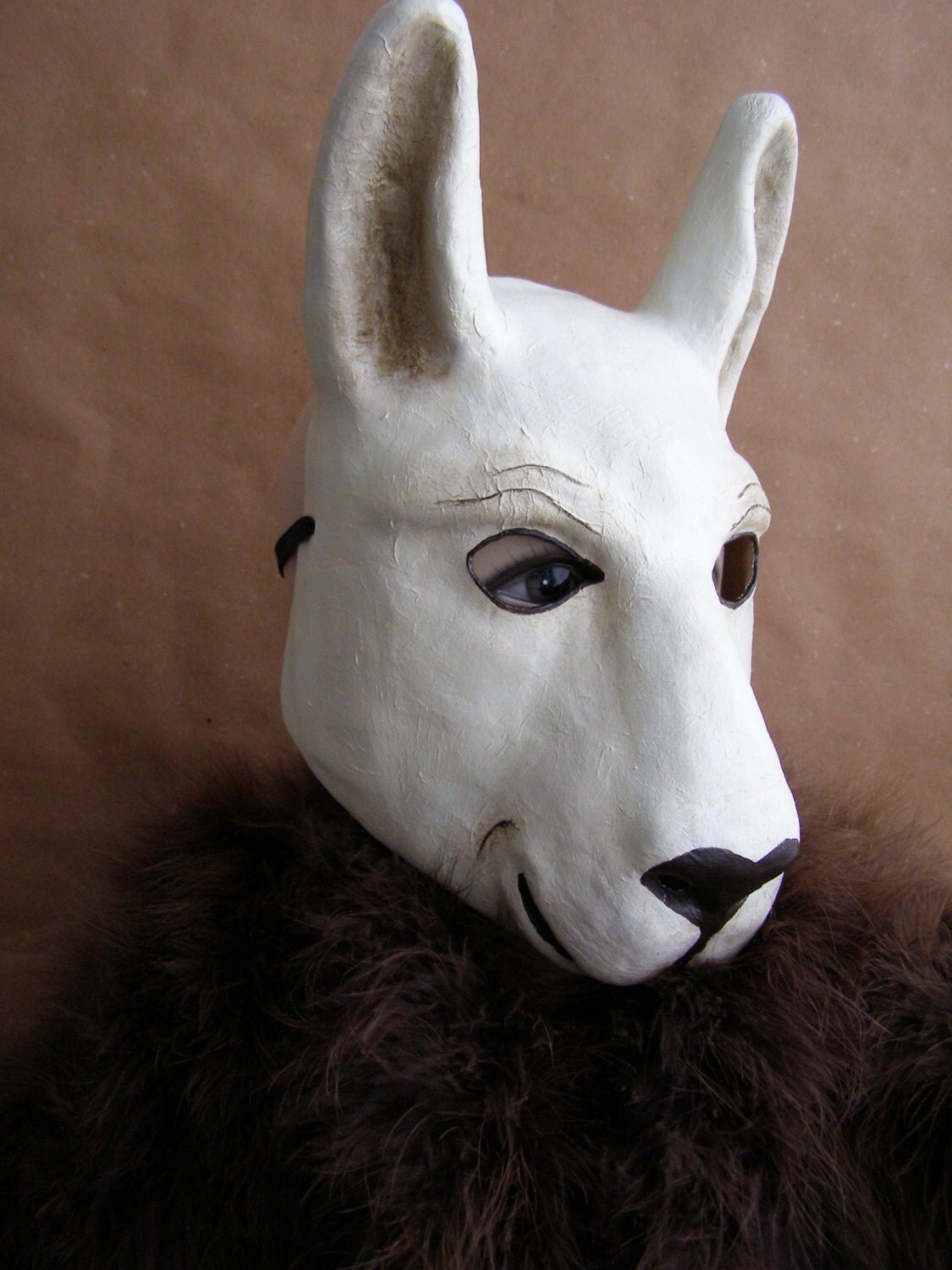 Mask Llama mask animal mask paper mache mask by EpicFantasy