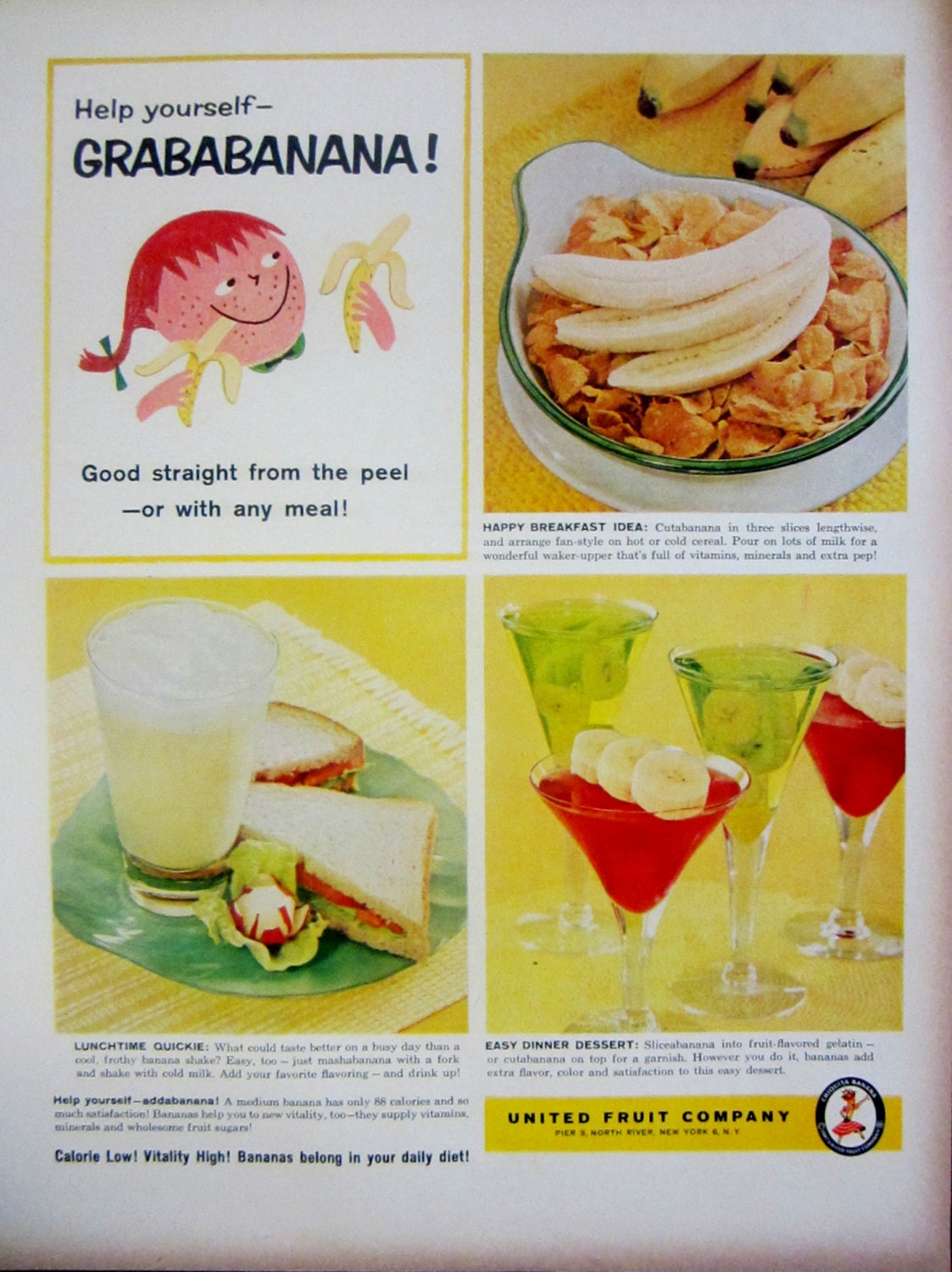 1959 United Fruit Company Grababanana Banana Vintage