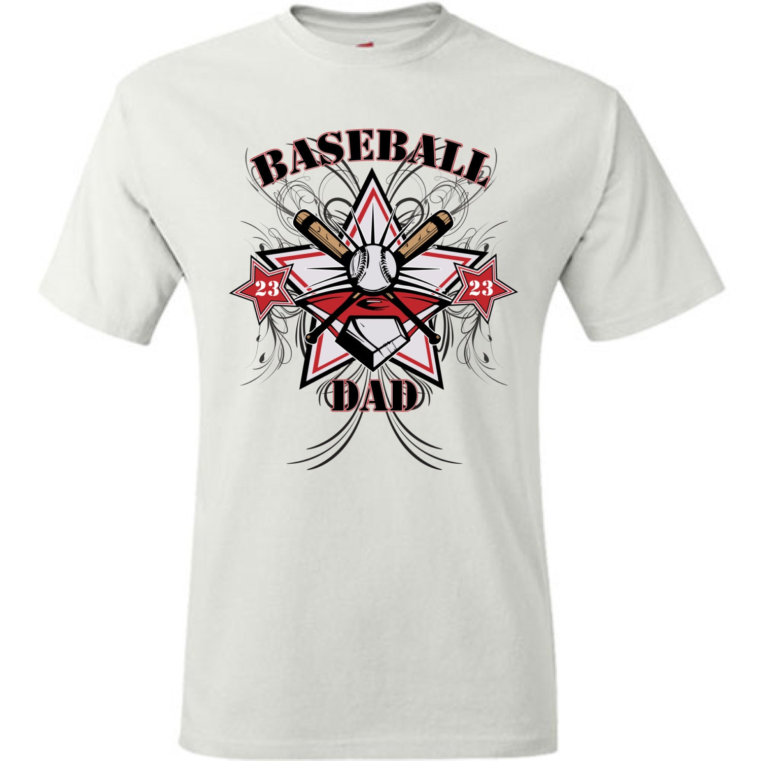 Baseball dad shirt. Personalized with player's number.