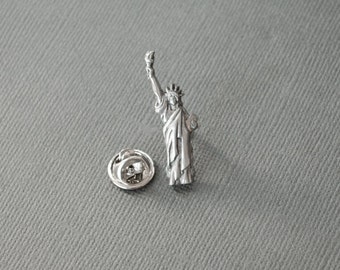 Men's Tie Tack Statue of Liberty Tie Tack Statue of Liberty Lapel Pin Ellis Island Lady of Liberty Tie Tack Pewter Lapel Pin Men's Gifts