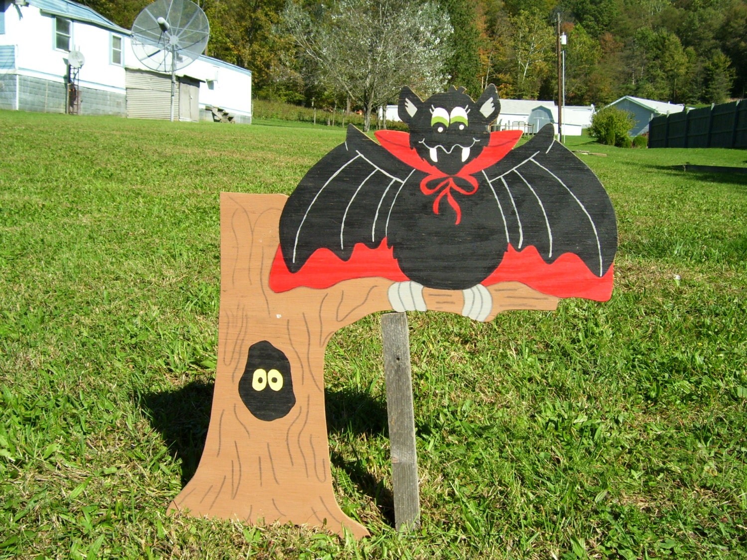 Bat On TreeHalloween DecorOutdoor Halloween Yard ArtLawn