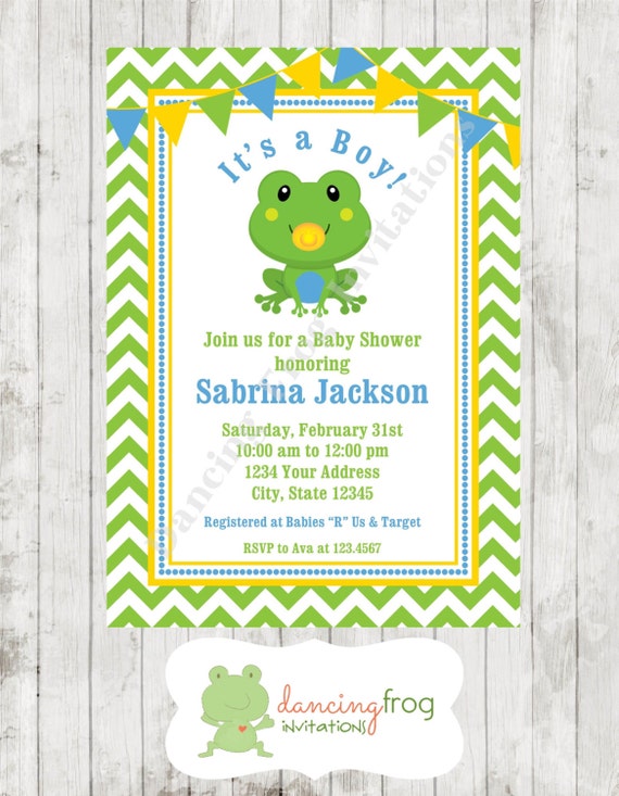 Frog Baby Shower Invitations 4