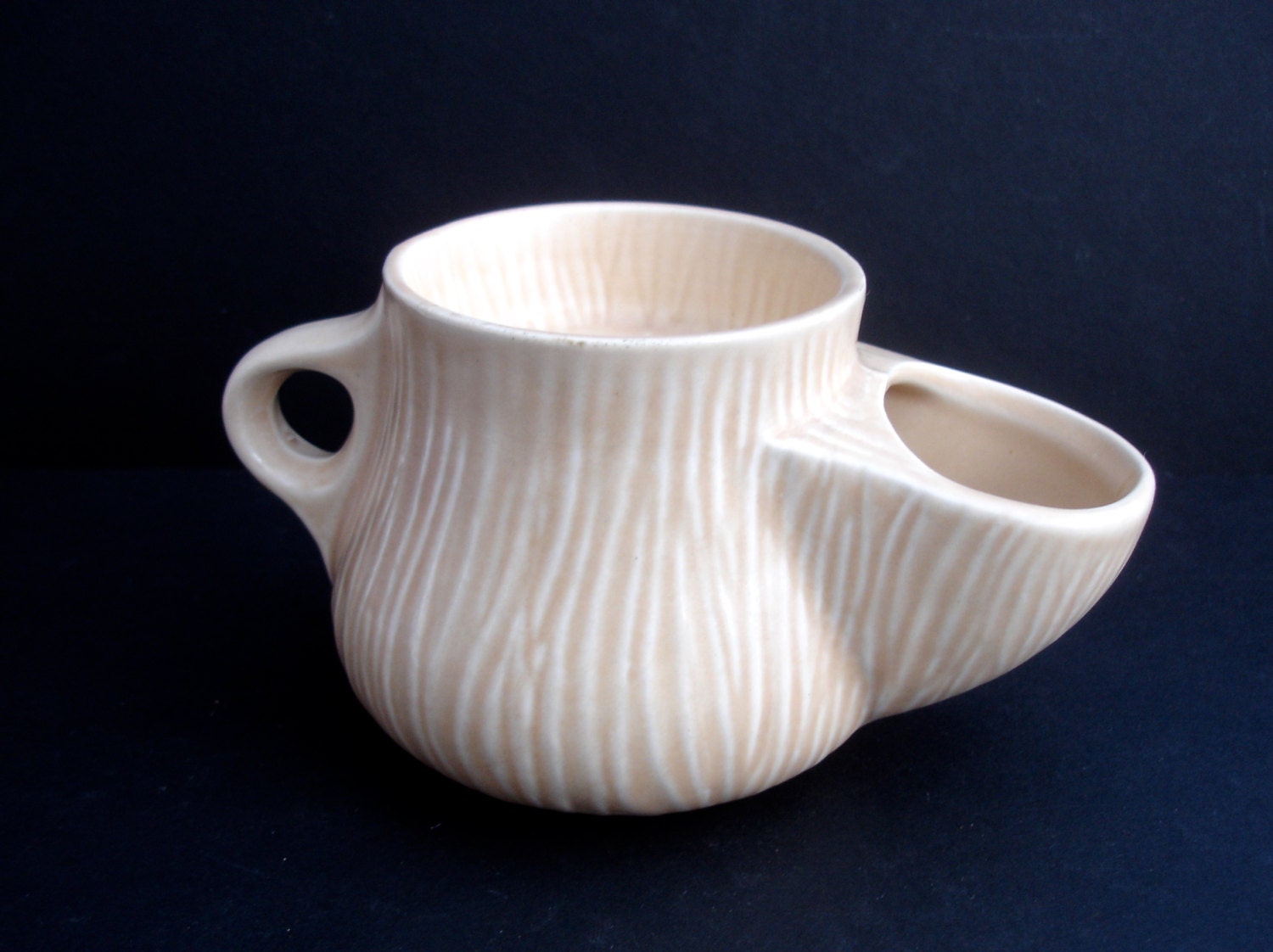 1950s KSP Keele Street Pottery Beige Shaving Mug Vintage