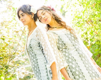 SALE 40% OFF - Boho Dress - White Lace dress - Summer Dress - Bohemian Dress - Lace Tunic - Fairy Dress