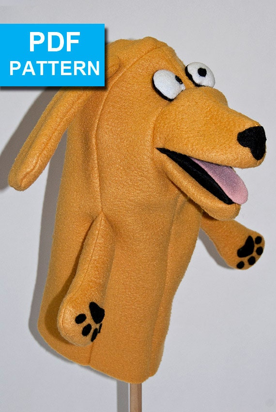 Dog Hand Puppet Pattern with Movable Mouth