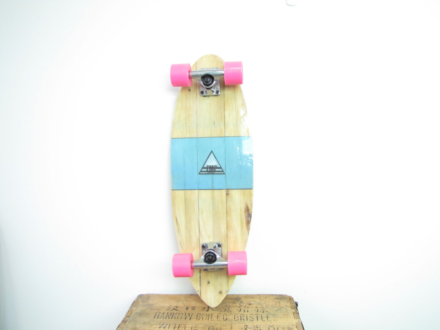 recycled pallet wood longboard skateboard handmade with