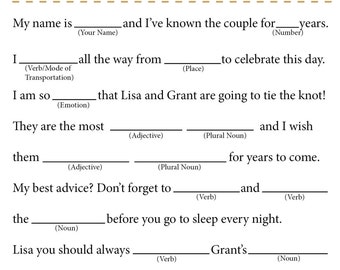 Anniversary Mad Libs