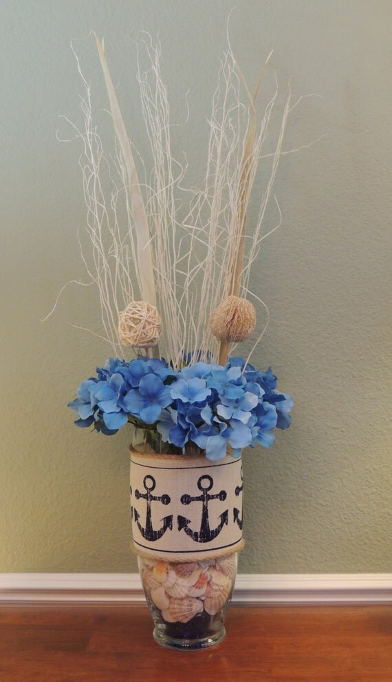 Nautical Floral Arrangement by LittleTexasNook on Etsy