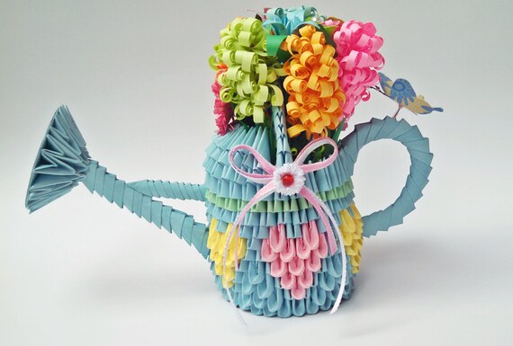 Download 3d Orgami Watering Can 3d Origami Paper Watering Can Paper