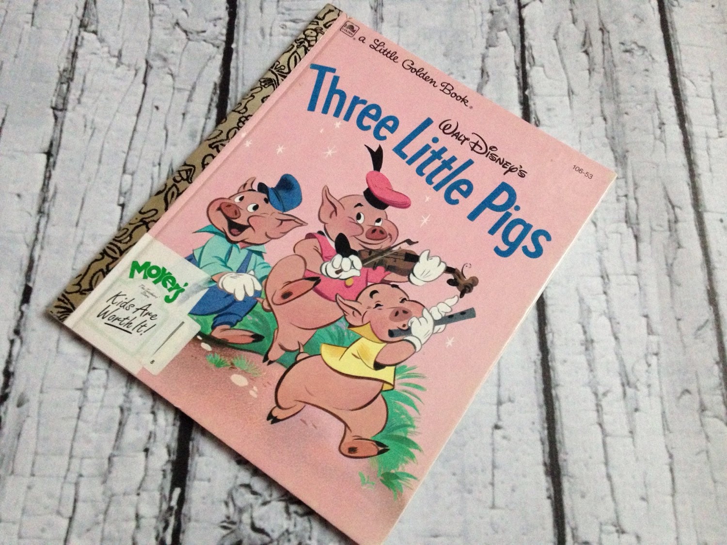 Three Little Pigs Book Kids Vintage Books Baby by shelvesoftales