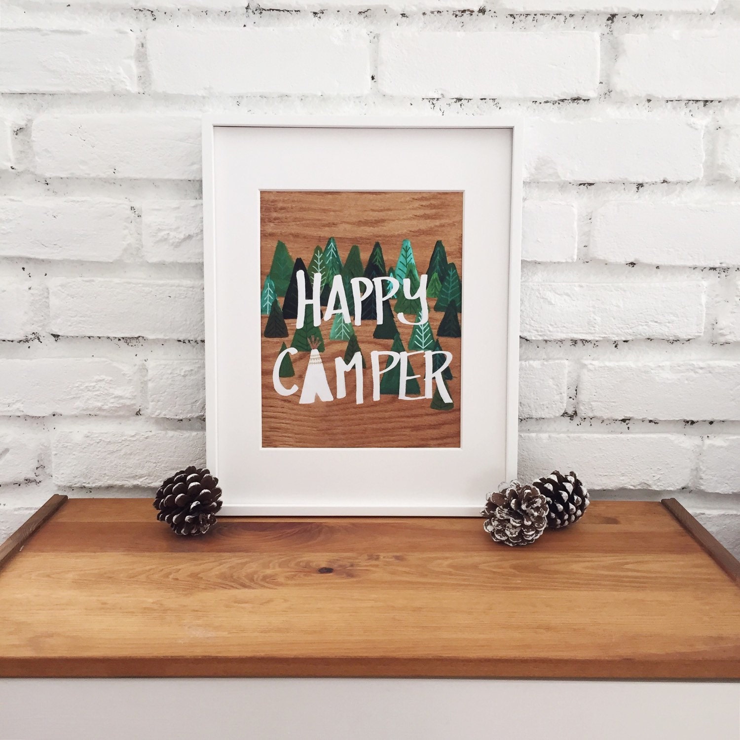 Happy Camper. Print of original painting. by OliveTwigStudio