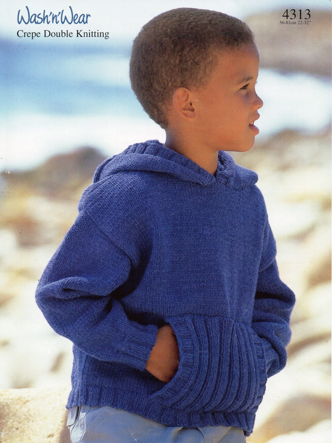 Childrens Hooded Sweater Knitting Pattern Hooded Jumper Front
