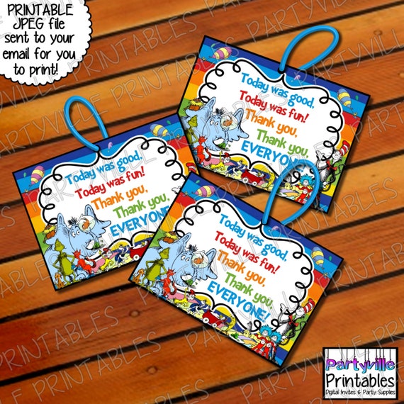 Dr. Seuss Favor Tags Favor Labels Goodie by PartyvillePrintables