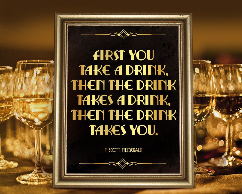 Great Gatsby party decoration: F. Scott Fitzgerald quote